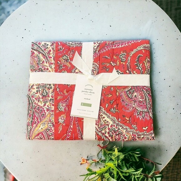 Pottery Barn Sweeney Paisley quilted standard sham multi New pillow red - Picture 1 of 9